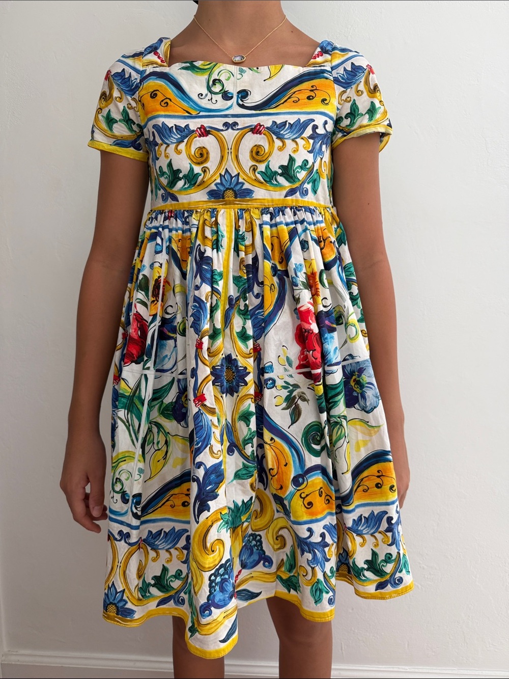 Dolce & Gabbana White Multicolor Baroque Floral Dress